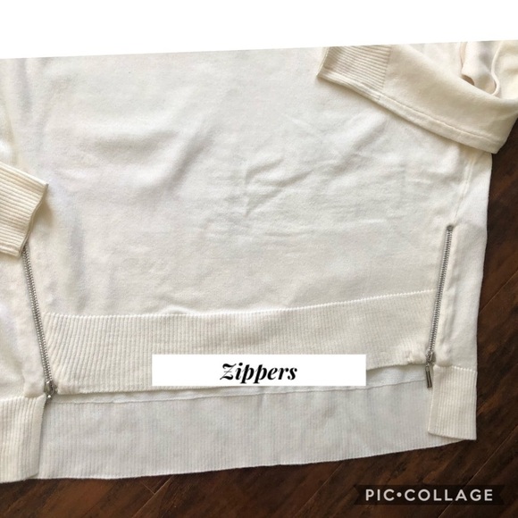 Ivory V-Neck High Low Sweater - Picture 4 of 5